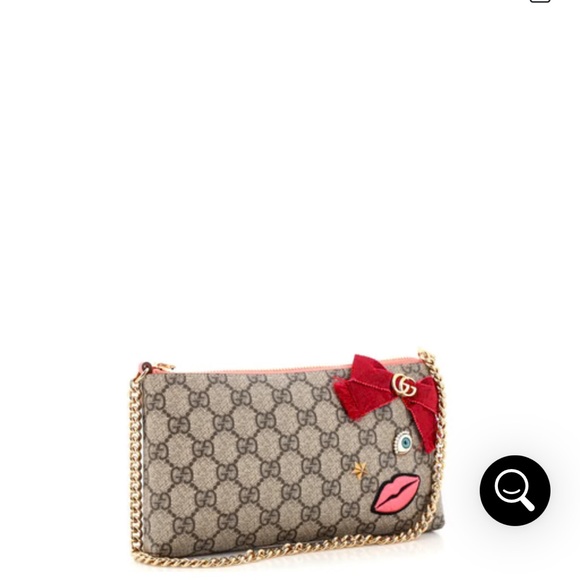 GUCCI GG Supreme Monogram Face Embroidered shoulder bag - Picture 8 of 8